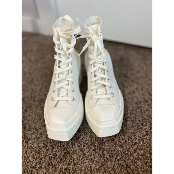 Converse Run Star Motion High Top Egret Platform Wedge Canvas Sneakers 7.5 - Picture 9 of 9